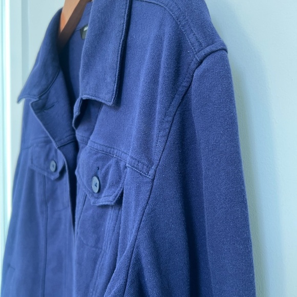 Norma Kamali Women's Navy Blue Classic Utility Dispatch Button Up Jacket - Picture 2 of 7